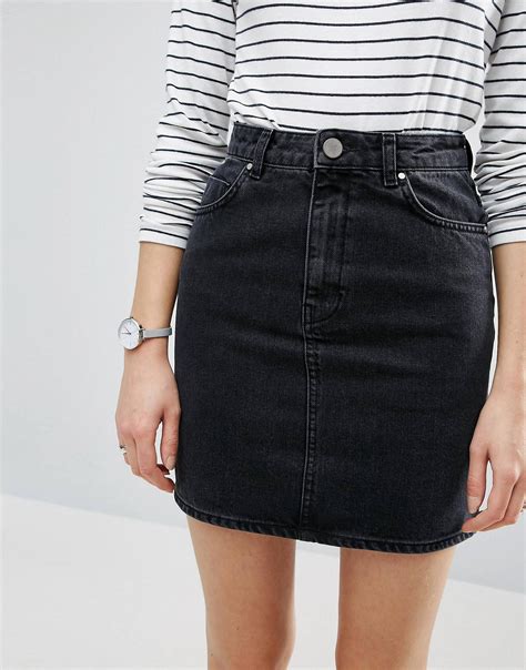 jeansrock mini schwarz|Schwarze Jeans Mini Röcke online bestellen .